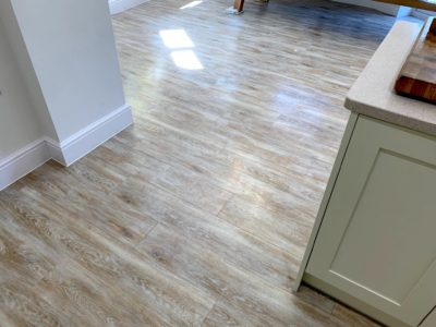 Karndean kitchen floor deep cleaning, stripping and dressing (sealing & polishing) in Bromsgrove, Worcestershire, after