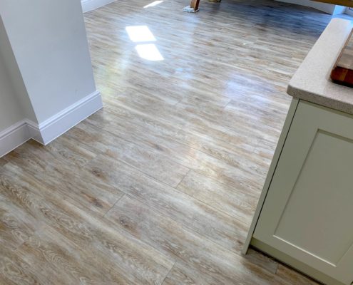 Karndean kitchen floor deep cleaning, stripping and dressing (sealing & polishing) in Bromsgrove, Worcestershire, after
