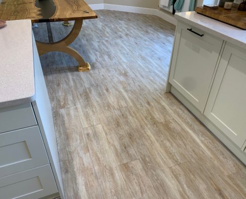 Karndean kitchen floor deep cleaning, stripping and dressing (sealing & polishing) in Bromsgrove, Worcestershire, before