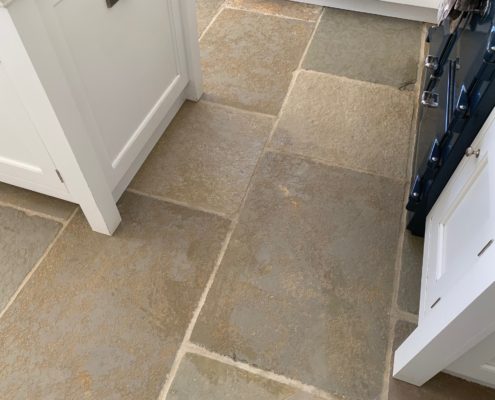 Limestone floor cleaning, honing and sealing in Leamington Spa, Warwickshire, after-3