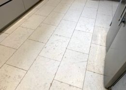 Limestone kitchen floor cleaning, honing & sealing in Stourbridge, West Midlands, after1