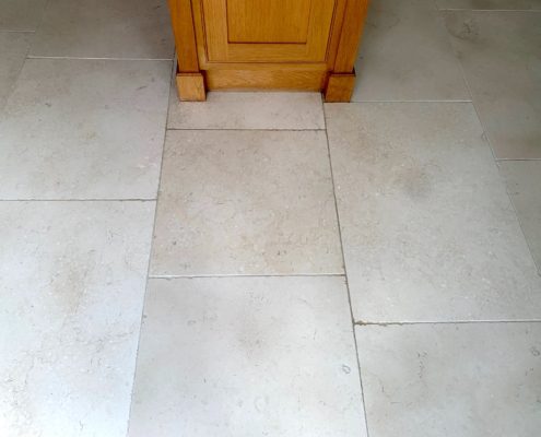 Limestone kitchen floor deep cleaning, honing & sealing in Clifford Chambers, Stratford upon Avon, Warwickshire, after1
