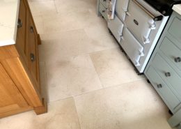 Limestone kitchen floor deep cleaning, honing & sealing in Clifford Chambers, Stratford upon Avon, Warwickshire, after2