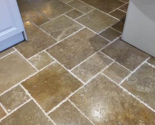 Natural stone floor deep cleaned, honed and sealed in Brewood, Wheaton Aston, Staffordshire, after2