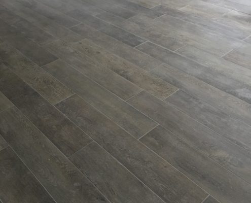 Plank style Porcelain floor deep cleaned and sealed in Lymm, Cheshire, before