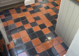 Quarry tiled kitchen floor deep cleaned and sealed in Congleton, Cheshire, after