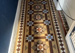 Victorian hall floor, cleaned, stripped and sealed in Northwich, Cheshire, after